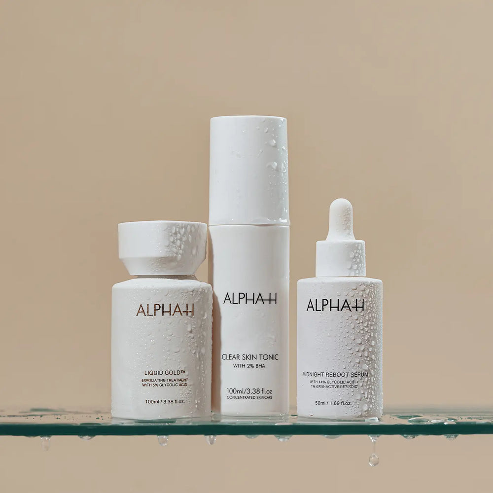 Alpha H Liquid Gold Combo Clear Skin Tonic Midnight Reboot Serum