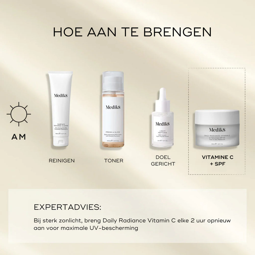 Medik8 Skincare Daily Radiance Vitamin C Spf30 Gebruiksaanwijzing