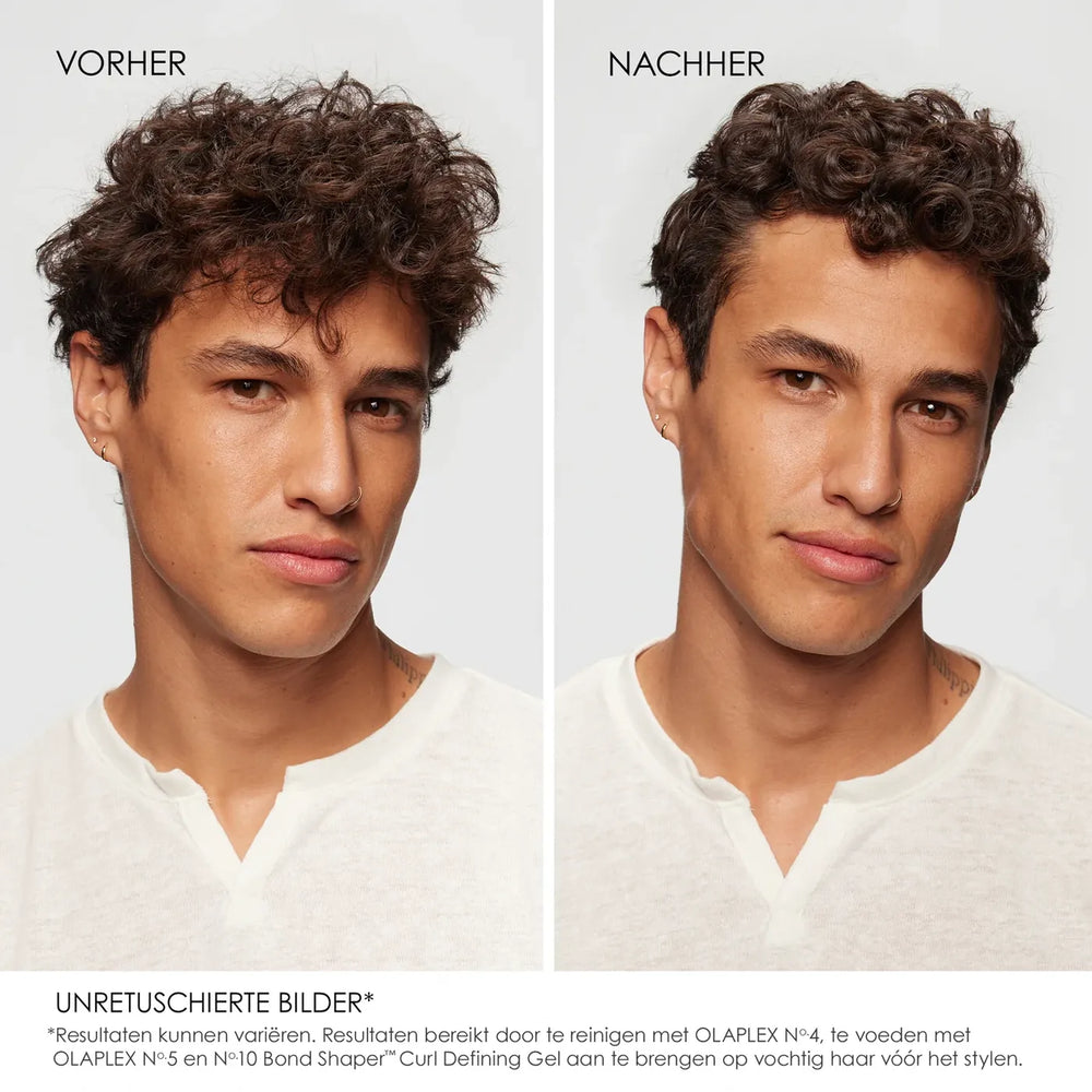 Olaplex N 10 Bond Shaper Curl Defining Gel Before After Mannen Model