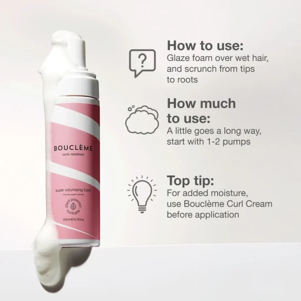 Boucleme - Haircare - Super Volumising Foam - Gebruiksaanwijzing