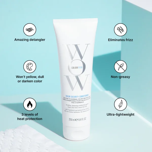 Color Wow - Color Security - Conditioner - normaal & fijn haar - 250ML - Infographic Voordelen