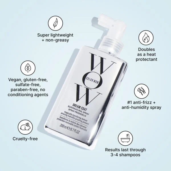 Color-Wow - Dream Coat - Supernatural Spray - 200ML - Haarspray -Kroeshaar - Infographic -