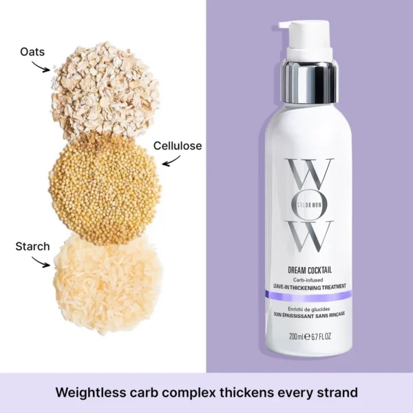Color Wow - Dream Cocktail - Carb Infused - Leave-in Treatment - conditioner - 200ML - Ingrdienten Infographic